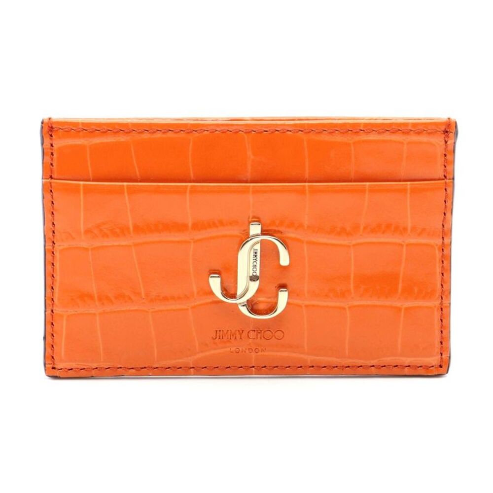 Jimmy Choo Croc Embossed Leather Card Case